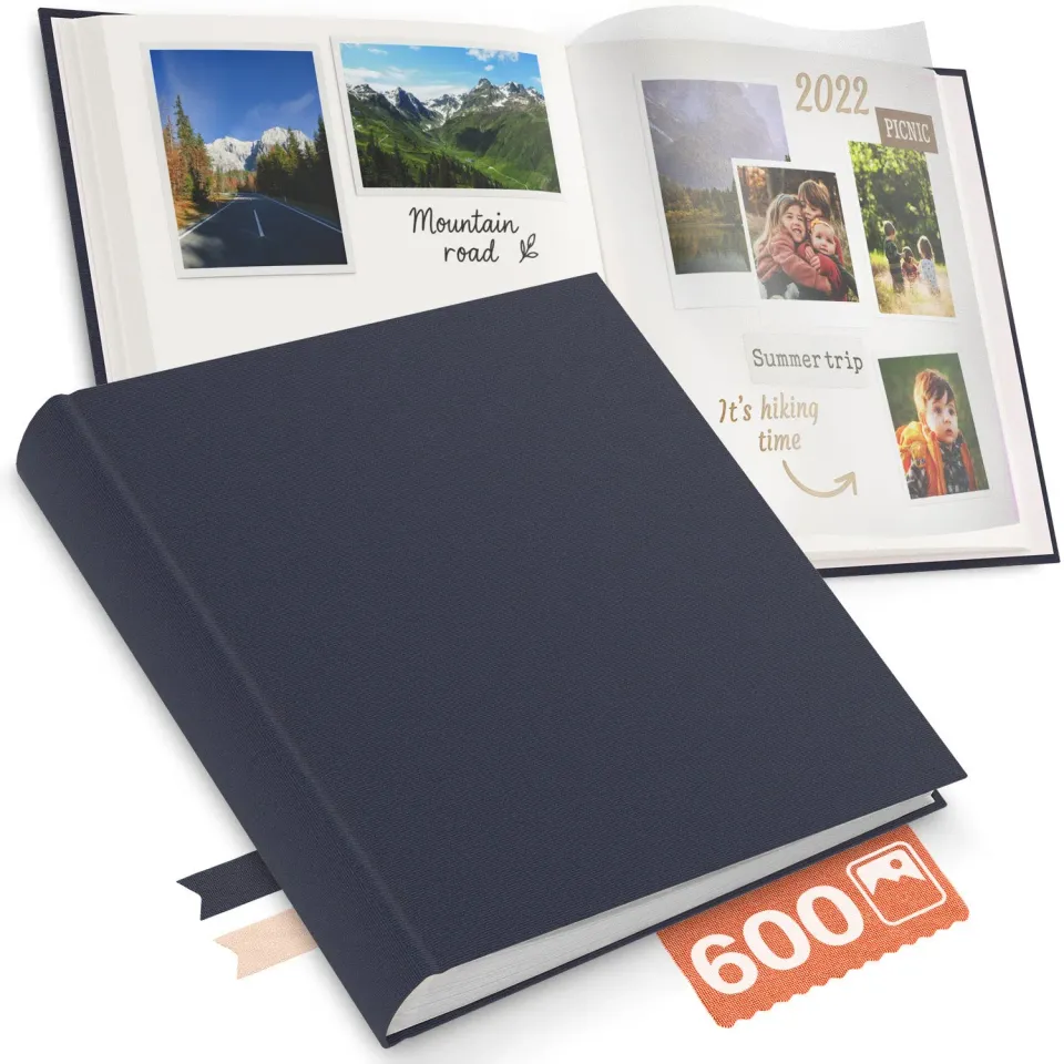 ACROPAQ Album Fotografico A4 100 Pagine Blu Scuro Lino