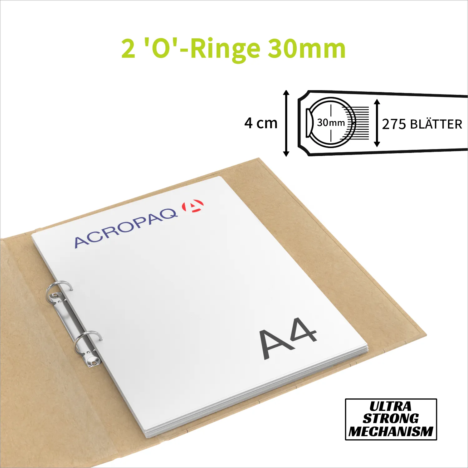 ACROPAQ Raccoglitori ad anelli A4 40mm 10 pezzi