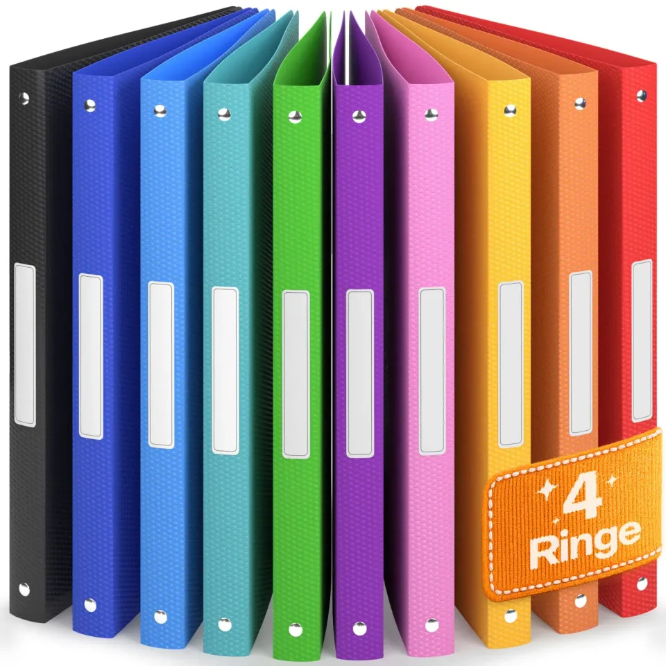 ACROPAQ raccoglitori ad anelli A4 4 anelli set 10 pezzi arcobaleno