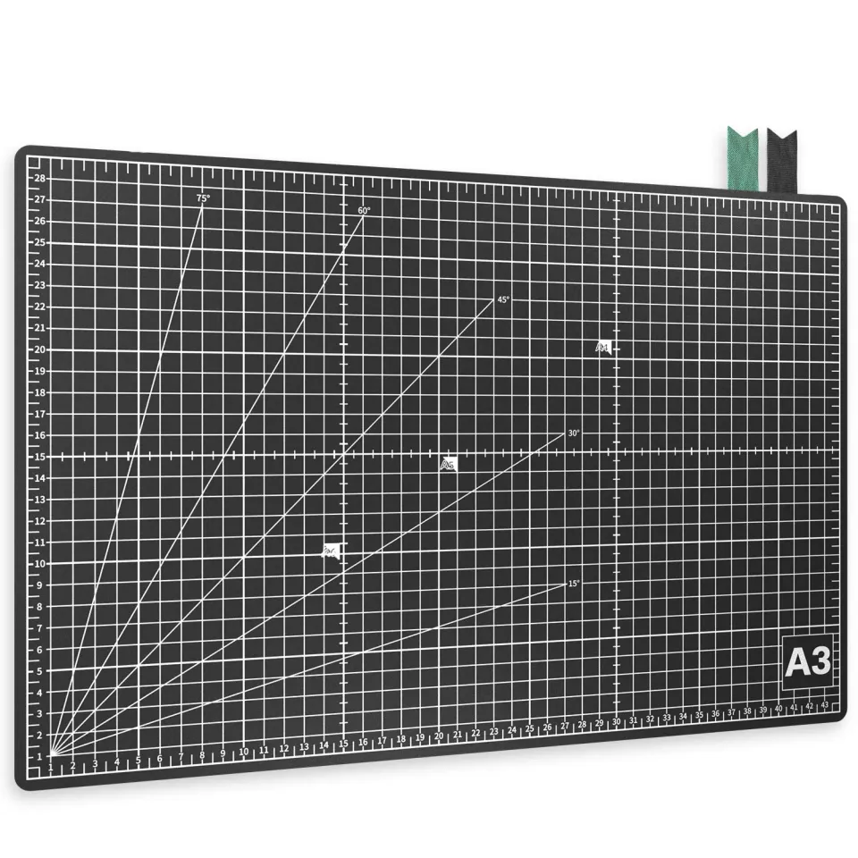 ACROPAQ tappetino da taglio A3 nero bifacciale autoriparante
