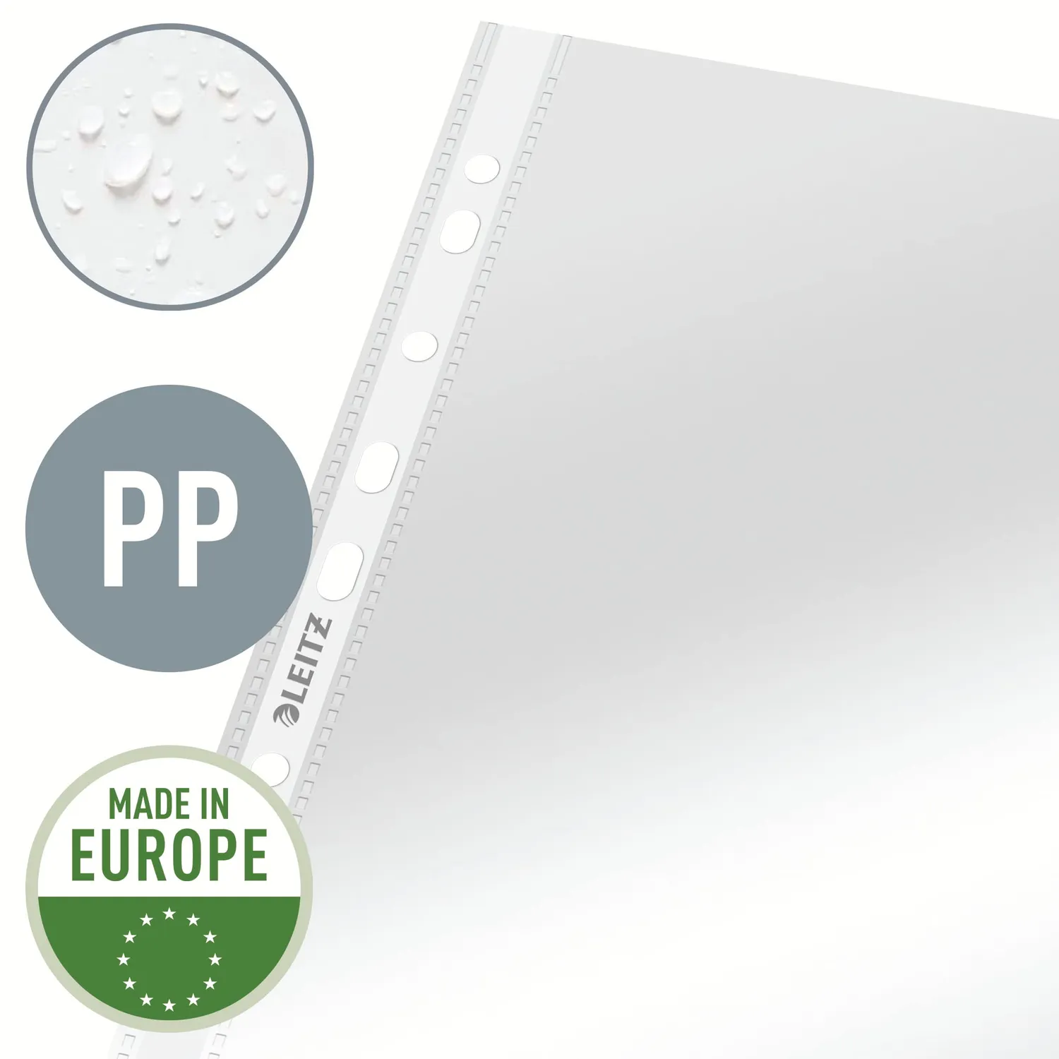 Leitz De Luxe buste perforate A4 trasparenti 75 micron 100 pezzi