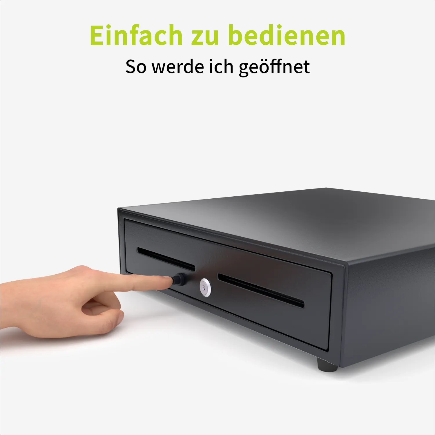 ACROPAQ cassetto contanti nero 41 cm a pulsante