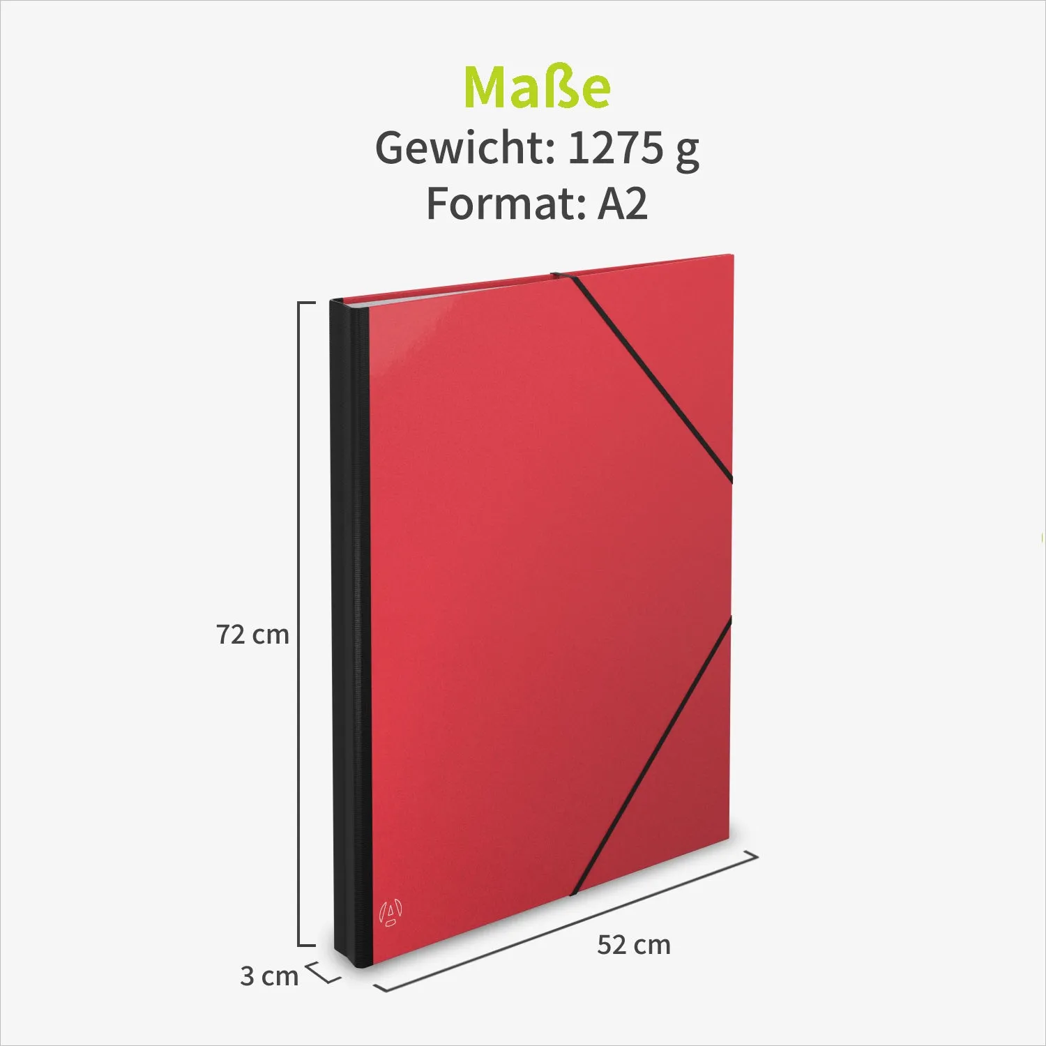 ACROPAQ Cartella portadisegni A2 rossa 52x72 cm XXL
