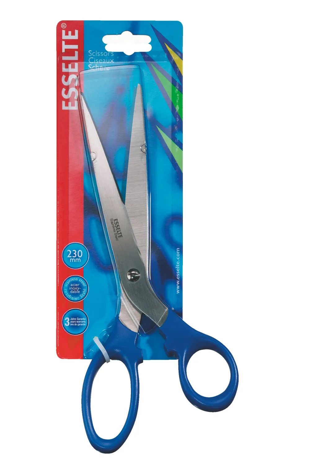 Esselte Office 82123 forbici 20 cm blu lame inox autoaffilanti