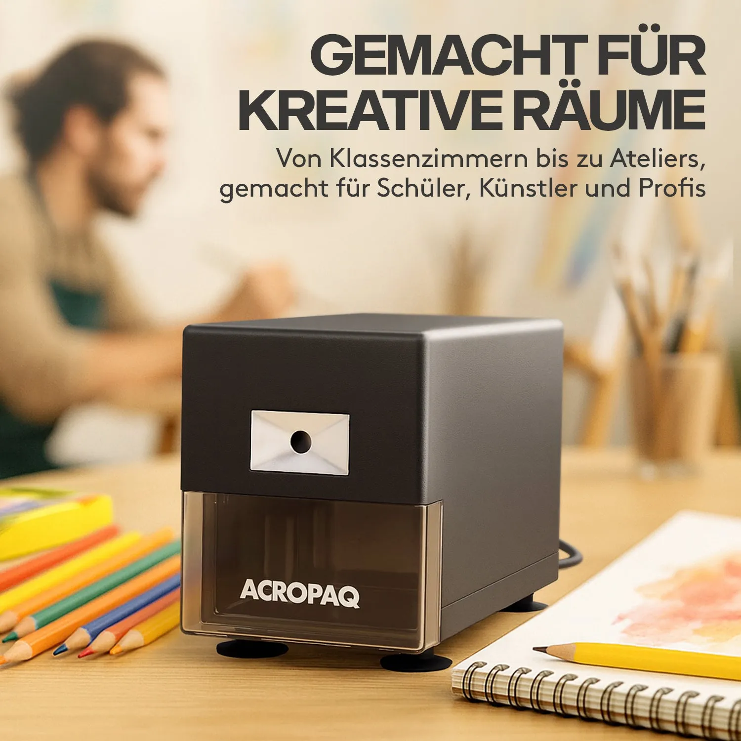 ACROPAQ Temperamatite Elettrico Grigio Scuro Automatico
