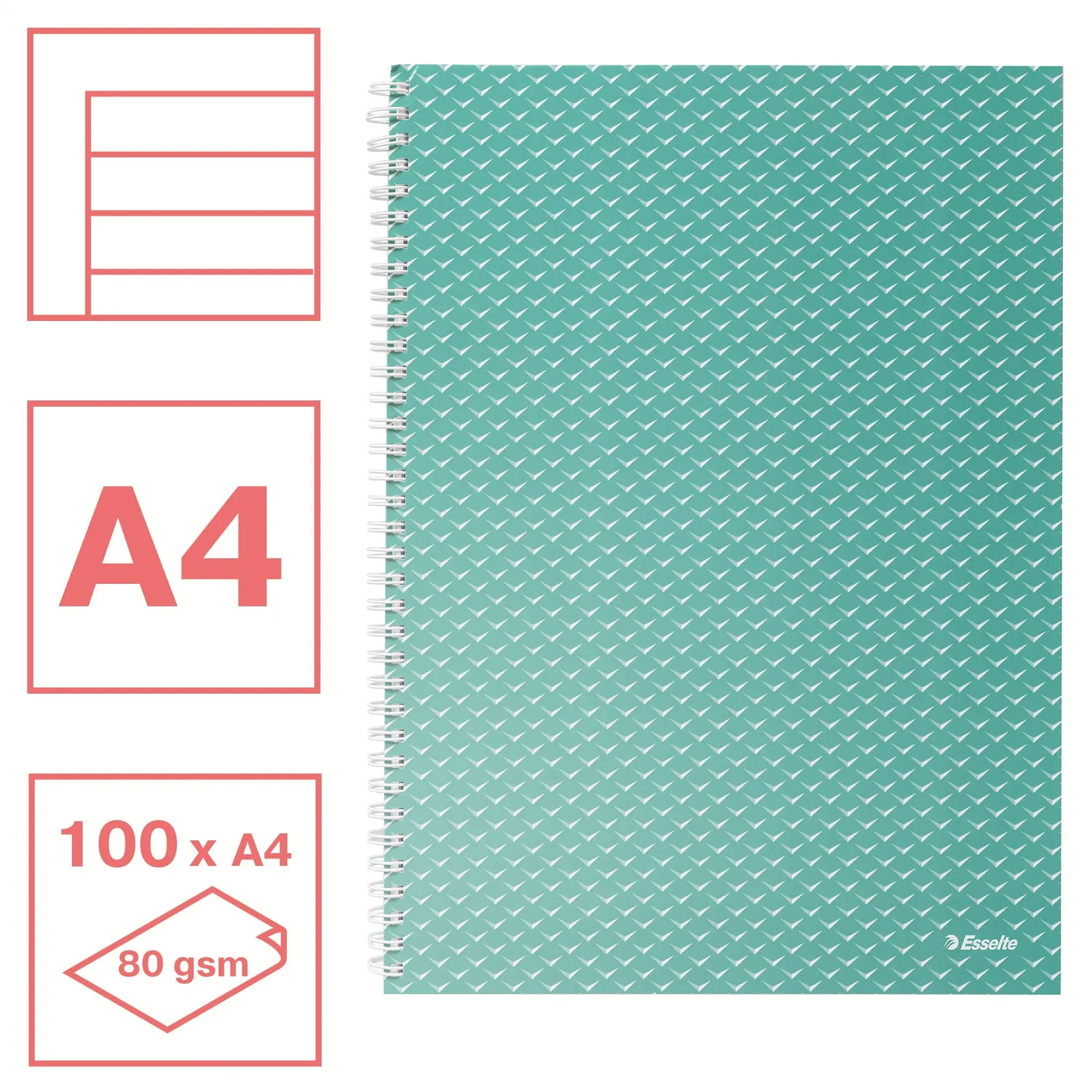 Esselte Colour'Breeze 628627 quaderno A4 righe verde 100 fogli FSC