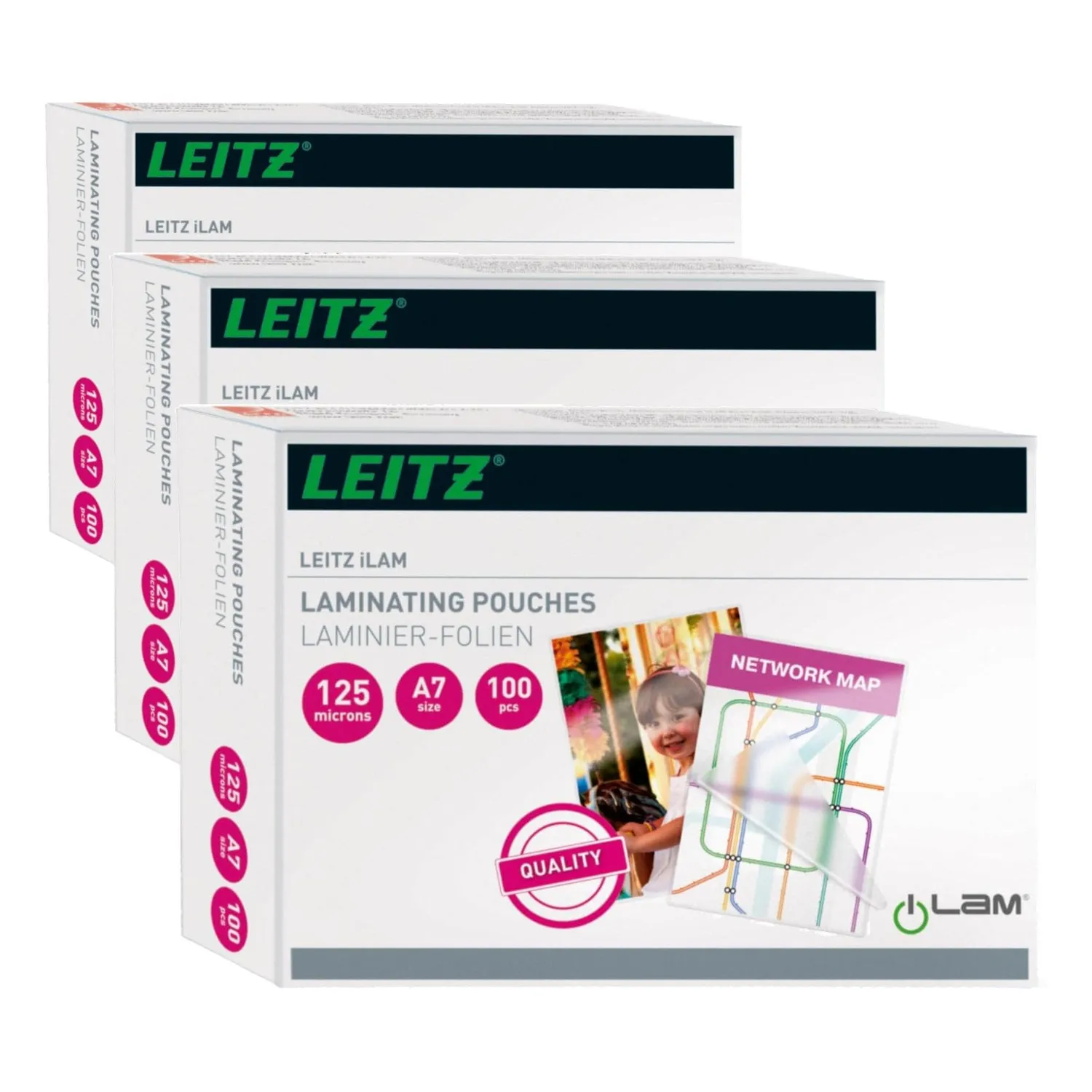 Leitz 74880000 pouch A3 2x125 micron lucide 100 pezzi