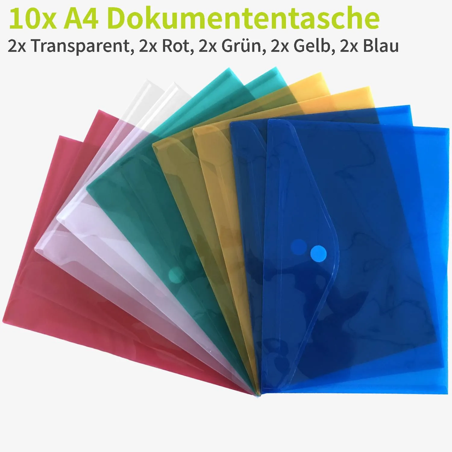 ACROPAQ Busta A4 con velcro 10 pezzi colori assortiti