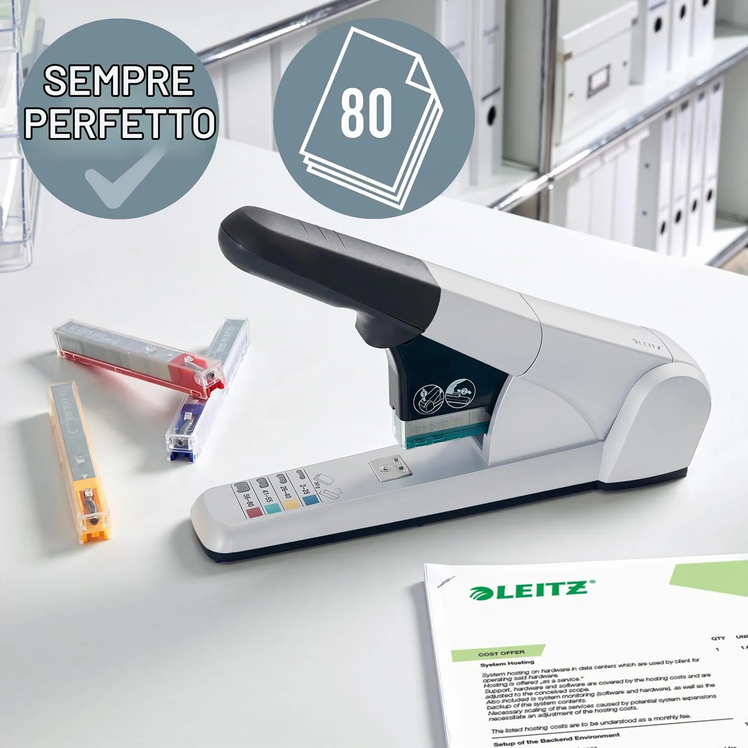 Leitz 55510084 cucitrice alta capacità 80 fogli