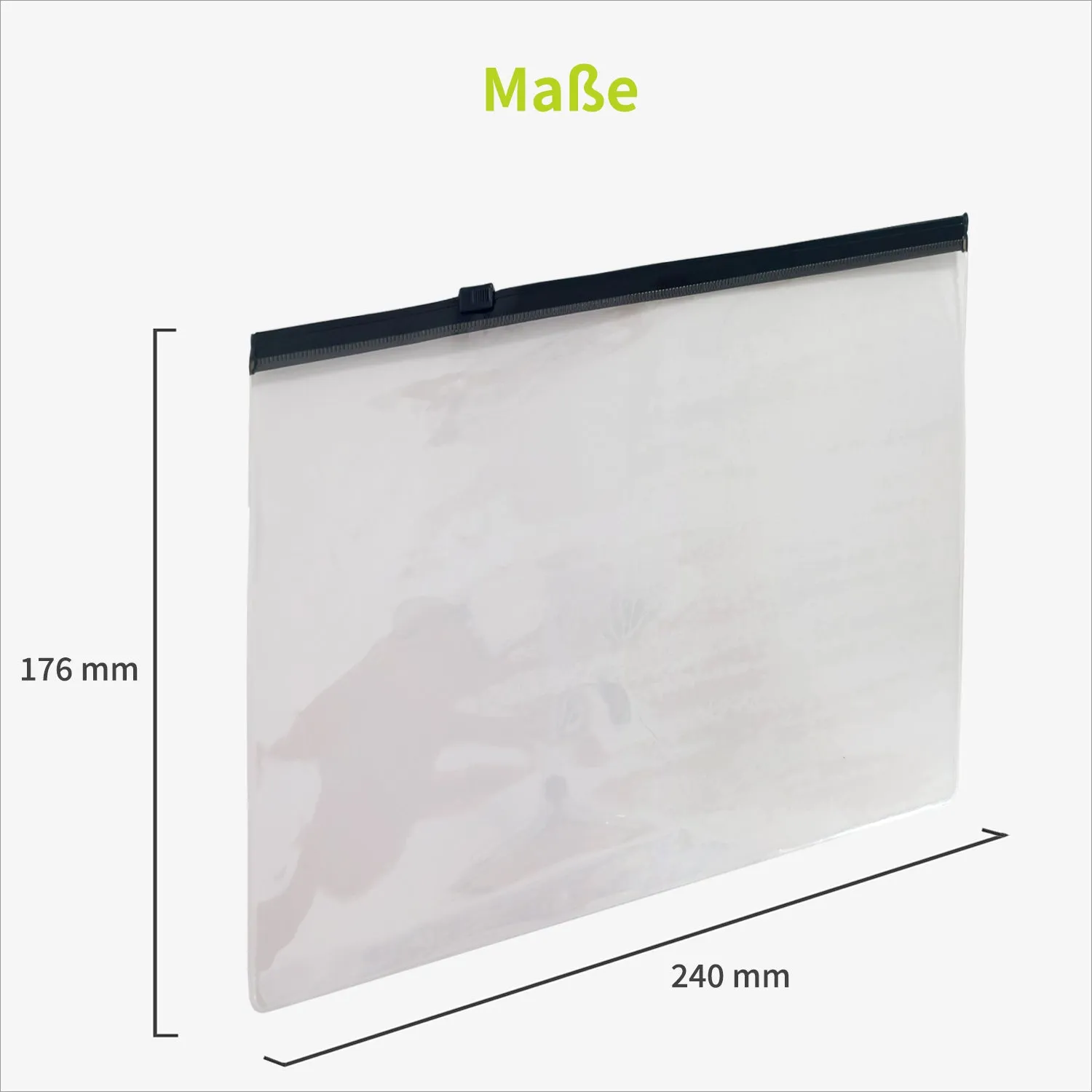 ACROPAQ Buste con Cerniera A5 Trasparenti PVC 5 Pezzi Nere