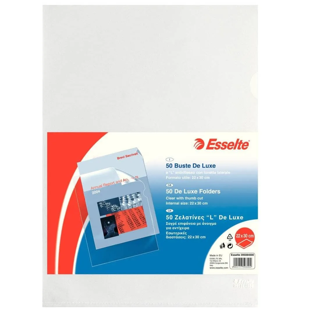 Esselte Deluxe buste a L 22x30 cm 50 pezzi lucide