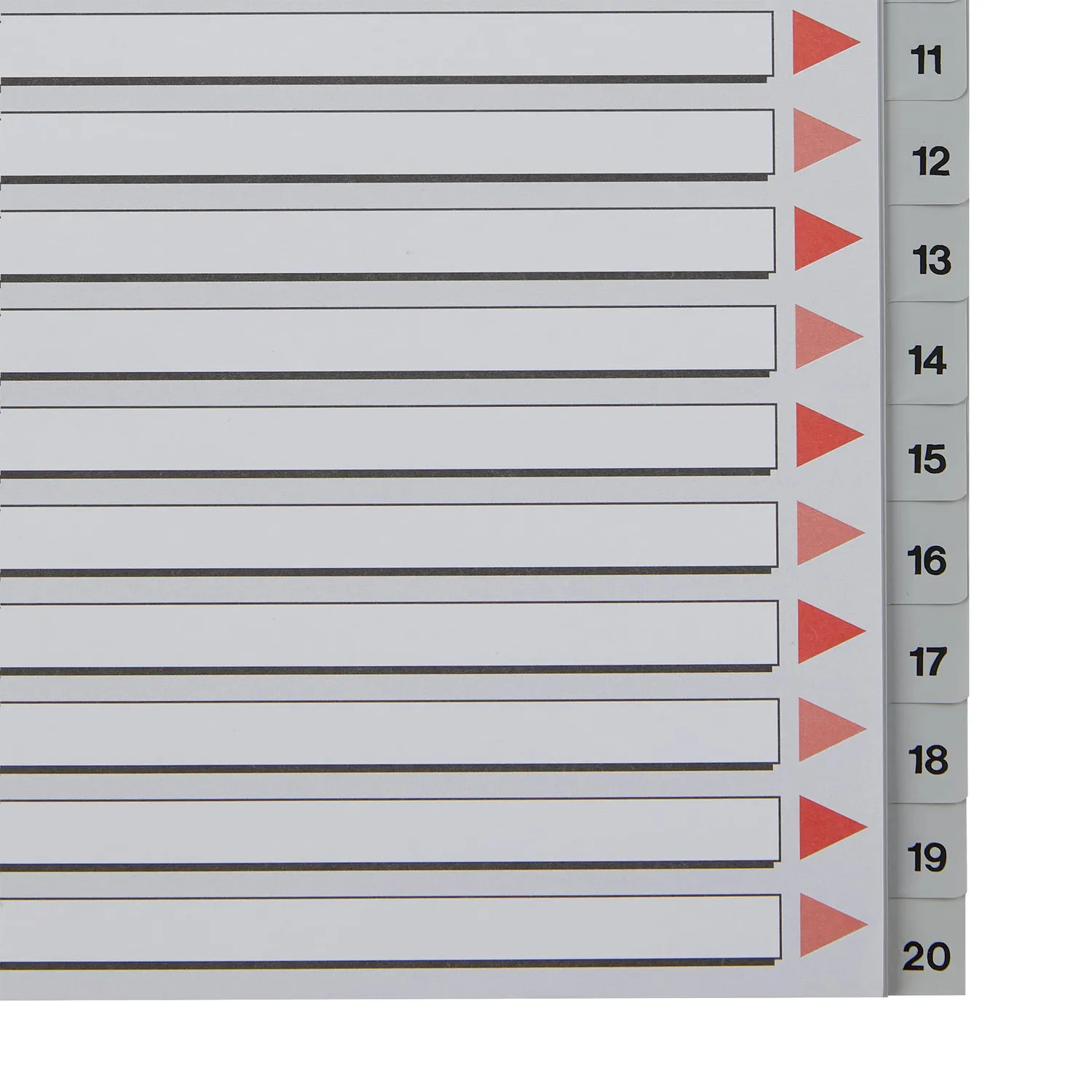 Esselte 100107 rubrica divisori 1-20 A4 grigio 20 tasti