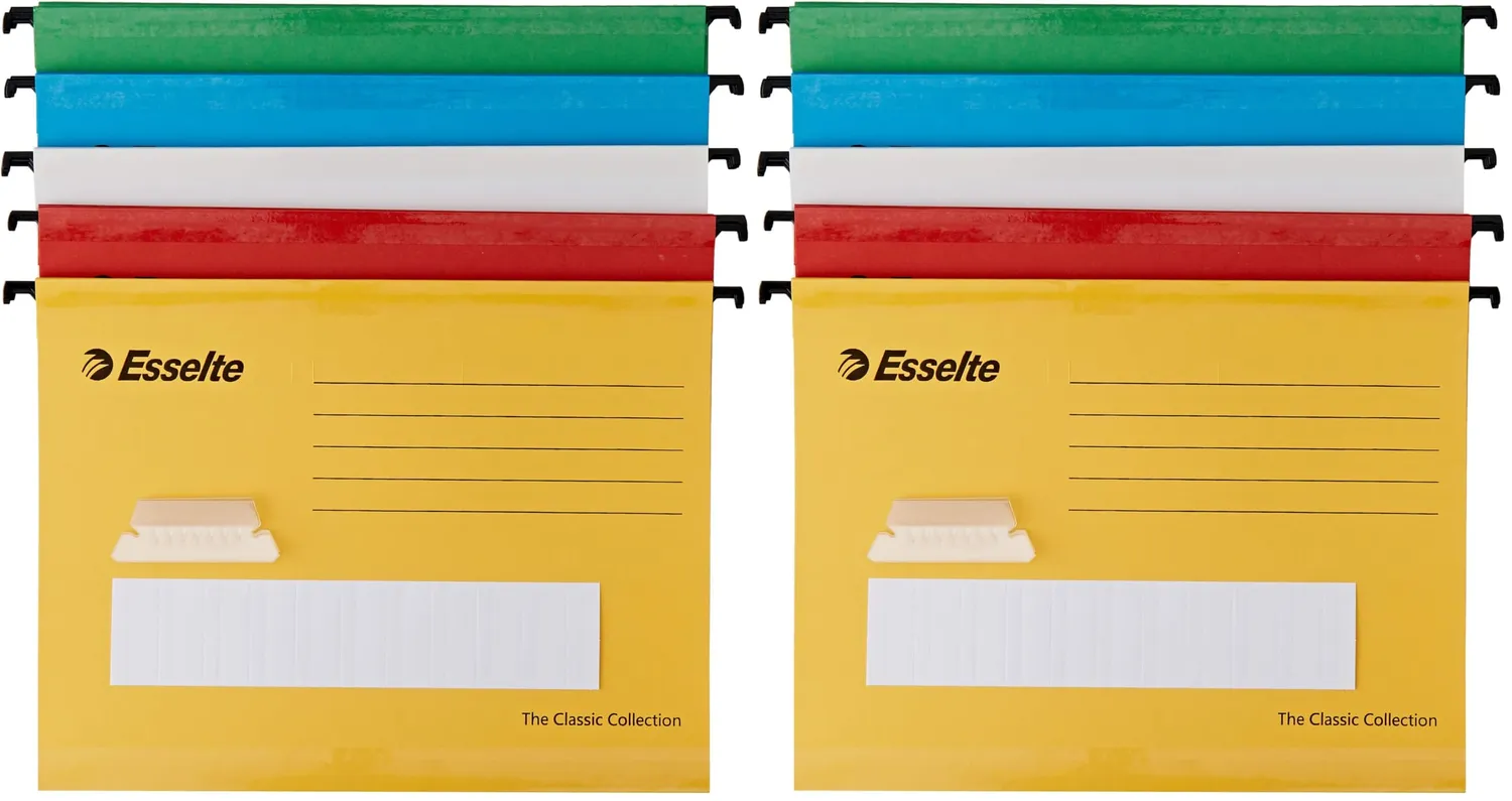 Esselte 628808 Cartelle Sospese A4 rinforzate 15 pezzi assortiti