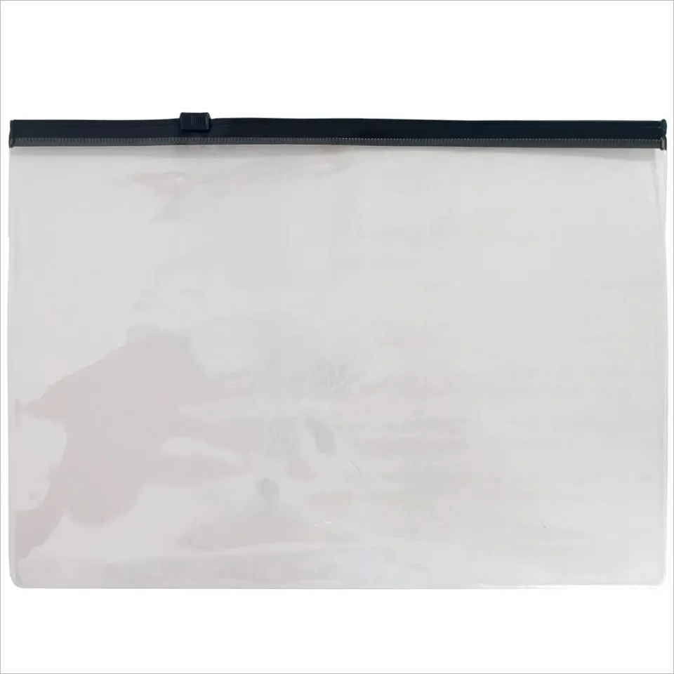 ACROPAQ Buste con Cerniera A5 Trasparenti PVC 5 Pezzi Nere