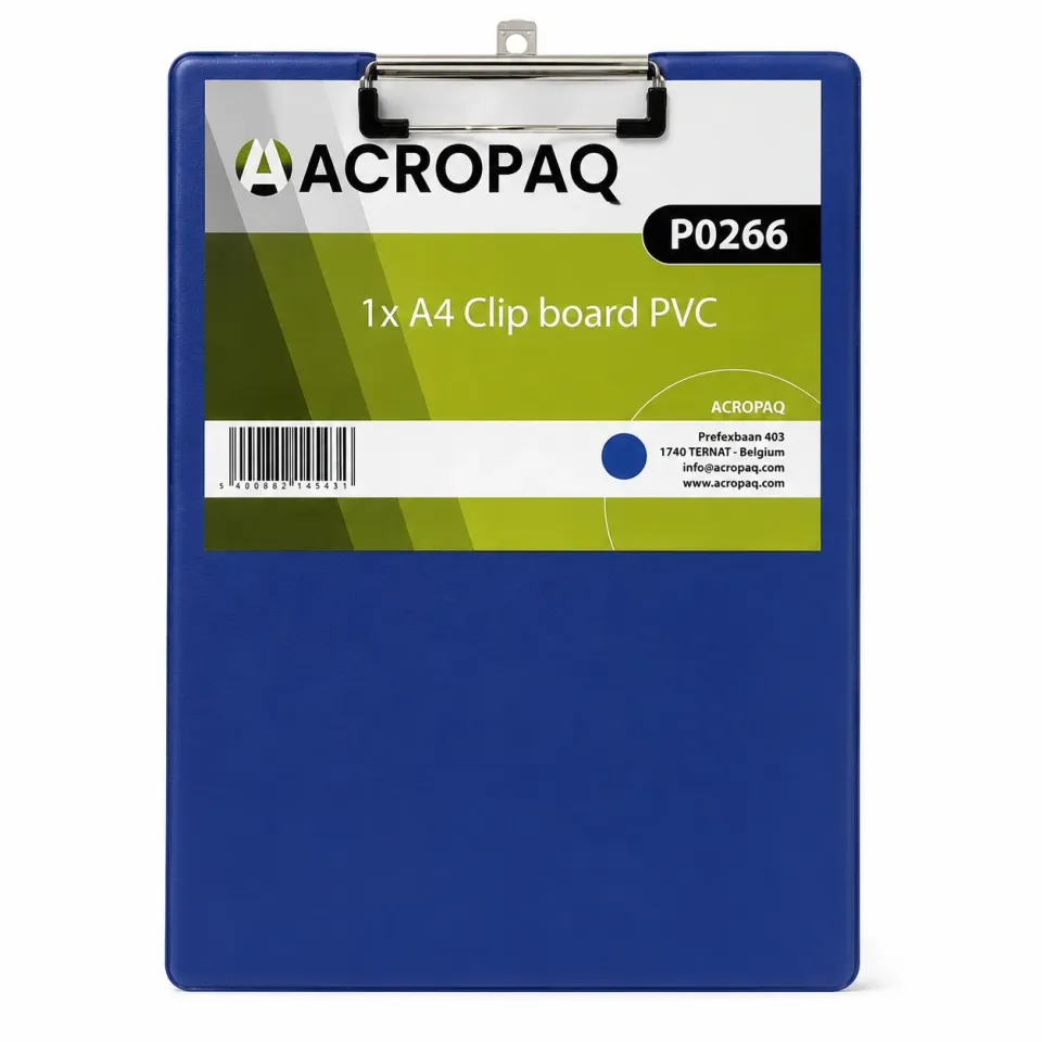 ACROPAQ Portablocco A4 PVC blu scuro 80 fogli