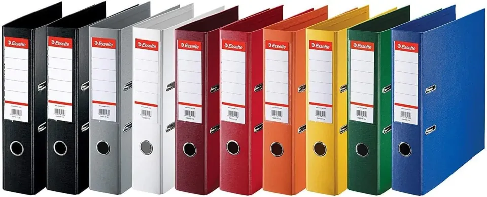 Esselte Raccoglitori a Leva A4 Dorso 75 mm Assortiti 10 Pezzi 550 Fogli