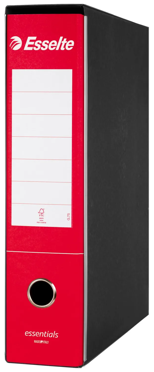 Esselte Essentials G75 Registratore Protocollo Rosso 6 Pezzi Dorso 8 cm