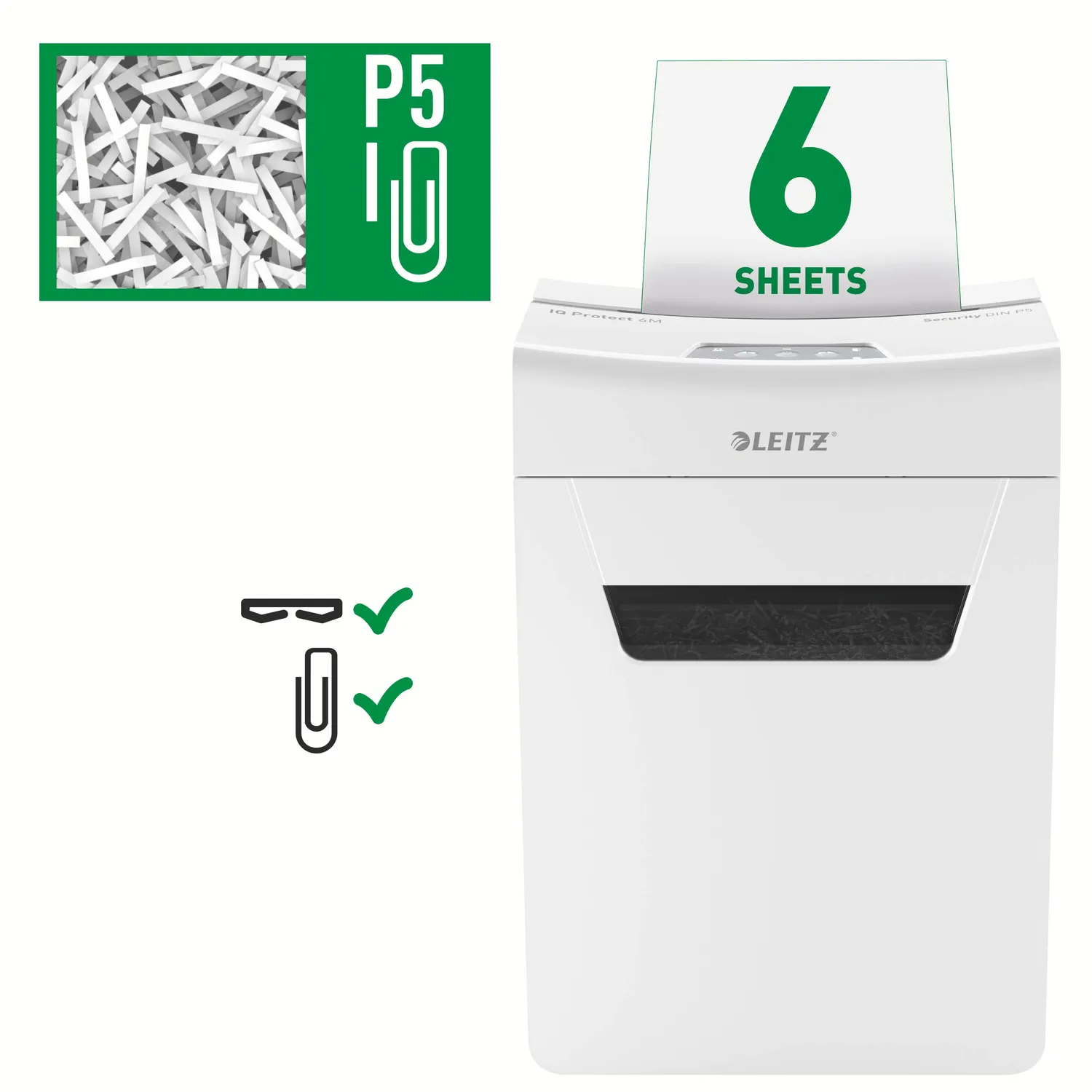 Leitz Ergo WOW IQ Protect 6M distruggidocumenti P-5 18 litri