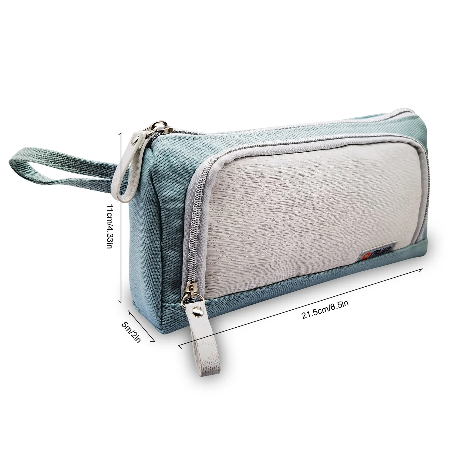 ACROPAQ Astuccio 3 Scomparti Verde Medio PU Cotone