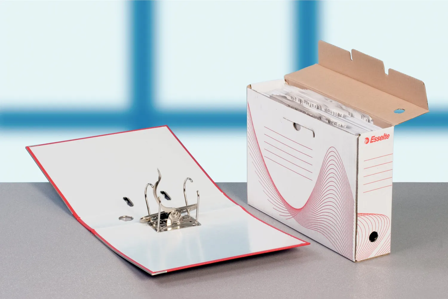 Esselte Boxy 100 scatola archivio A4 dorso 10 cm bianco 10 pezzi