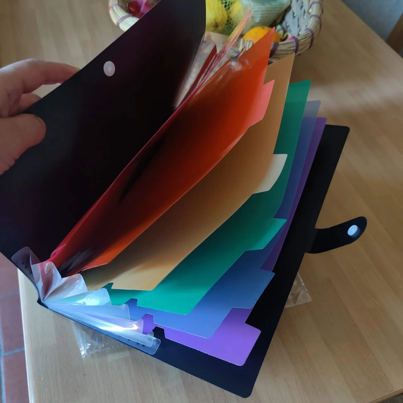 ABClife A4 cartelle a soffietto 7 tasche nere 3 pezzi 200 fogli