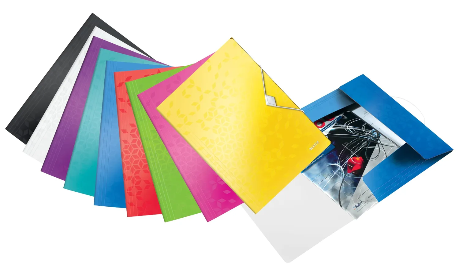 Leitz Ergo WOW cartella 3 lembi A4 fucsia 150 fogli