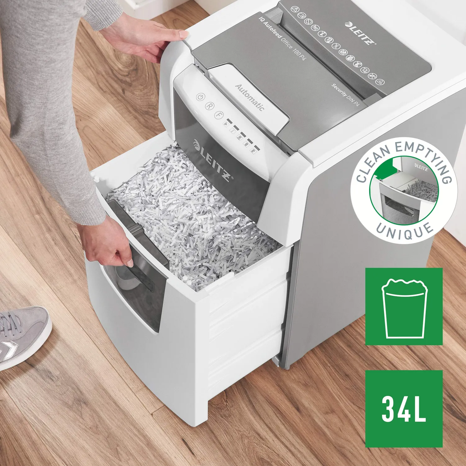 Leitz IQ Autofeed 80112000 distruggidocumenti P4 bianco 100 fogli