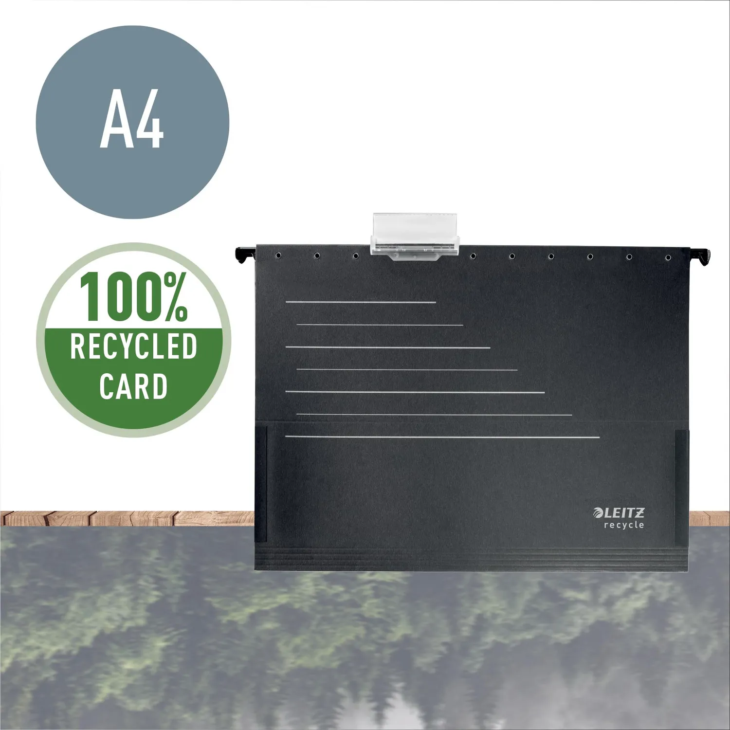 Leitz Recycle Alpha Cartella Sospesa A4 nera riciclabile singola
