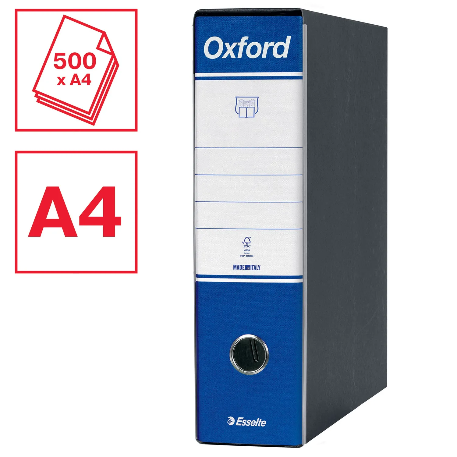 Esselte G83 Oxford registratore blu dorso 8 cm 500 fogli