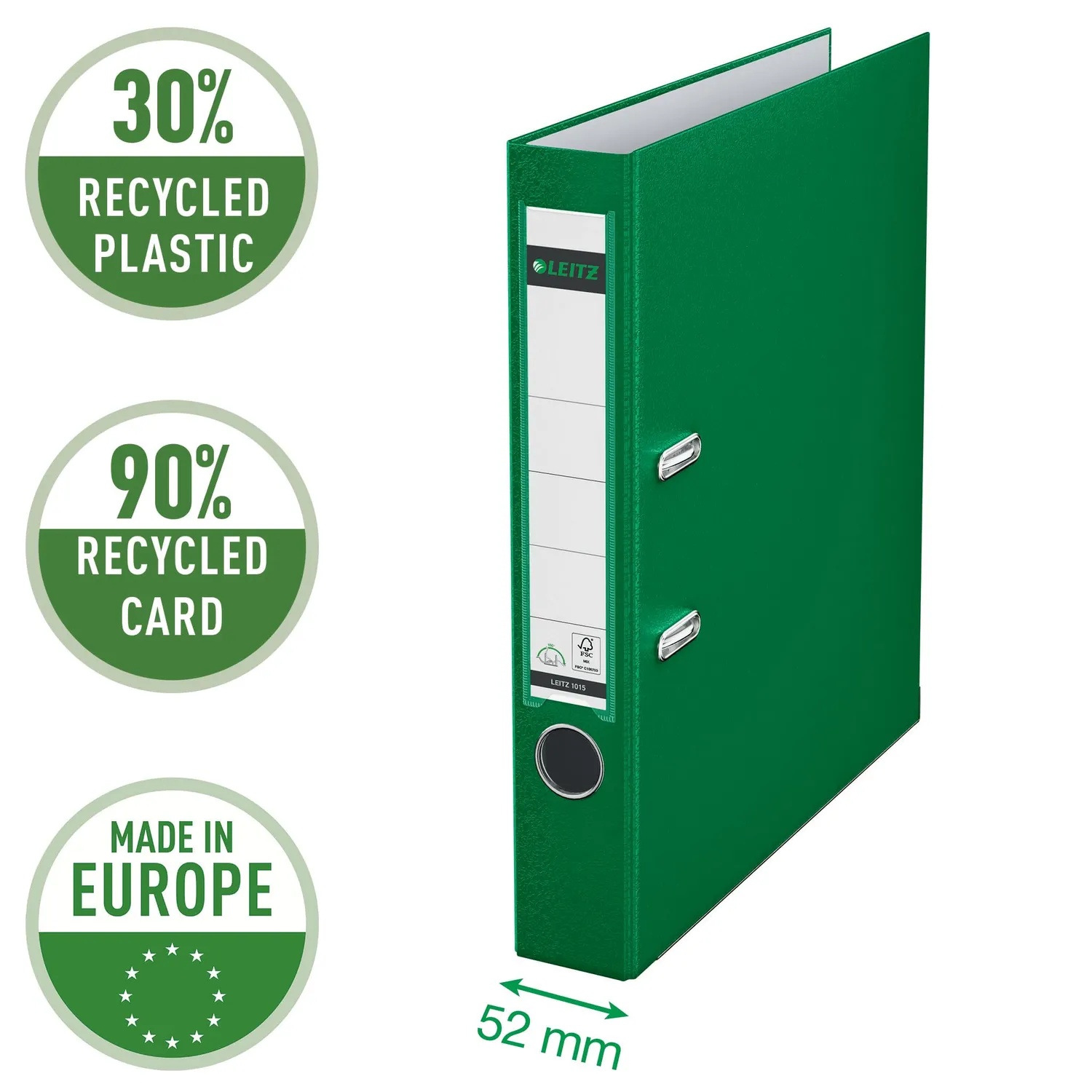 Leitz Ergo WOW 10155055 registratore a leva verde dorso 52 mm