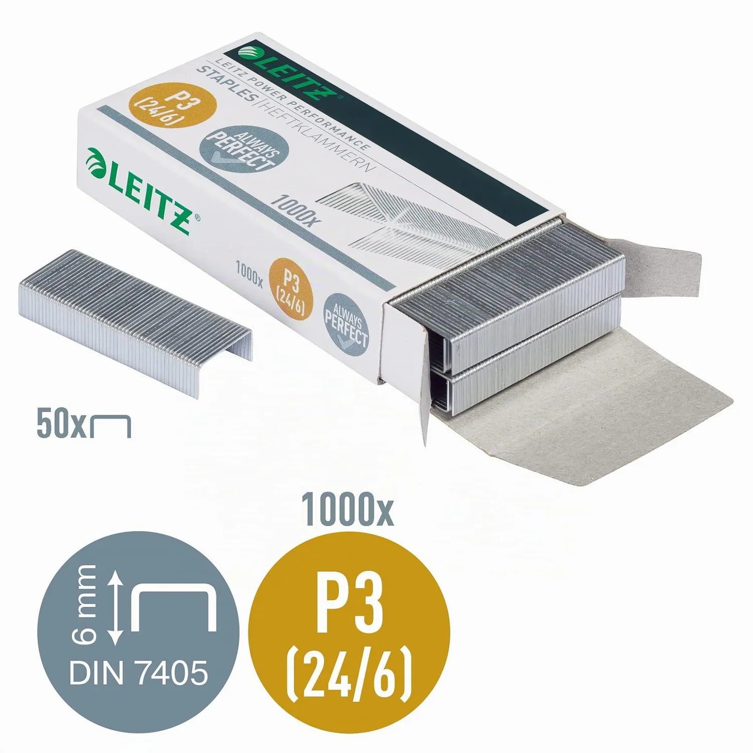Leitz MyBox Power Performance P3 punti 24/6 1000 pezzi zincati
