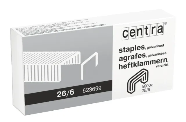 Esselte Centra 26/6 623699 punti metallici 5000 pz 20 fogli