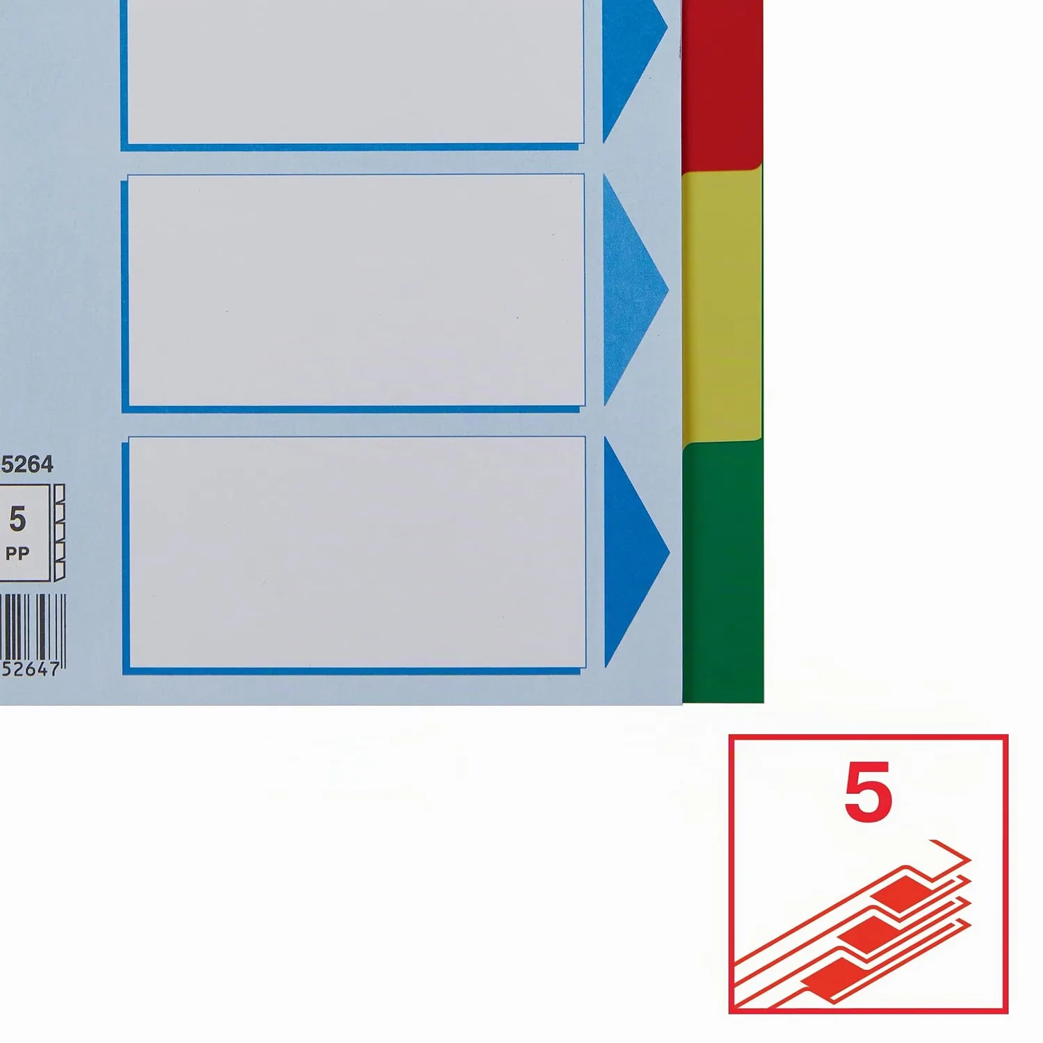 Esselte 15264 Divisori 5 Tasti A5 Multicolore