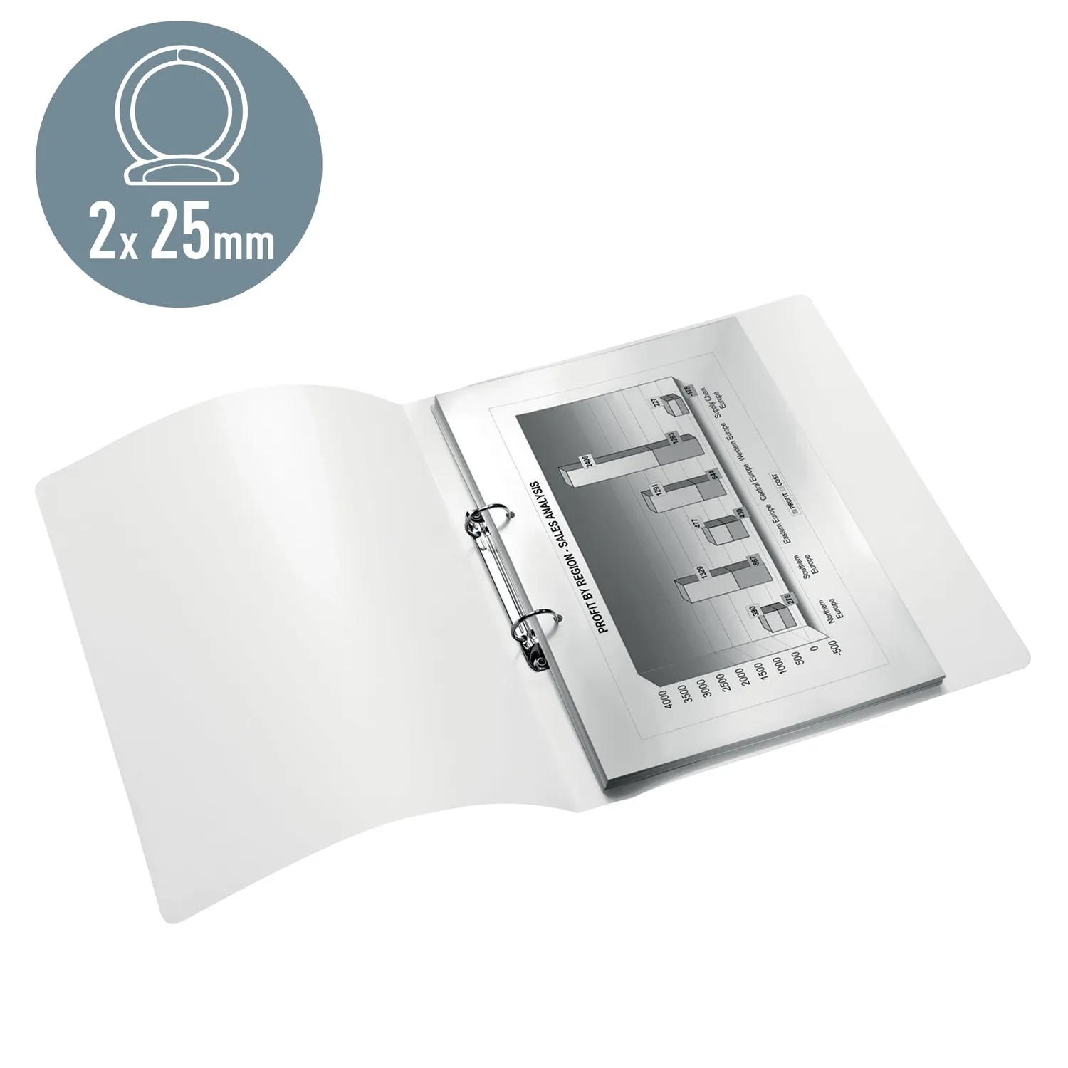 Leitz WOW Raccoglitore 2 Anelli Blu 190 Fogli