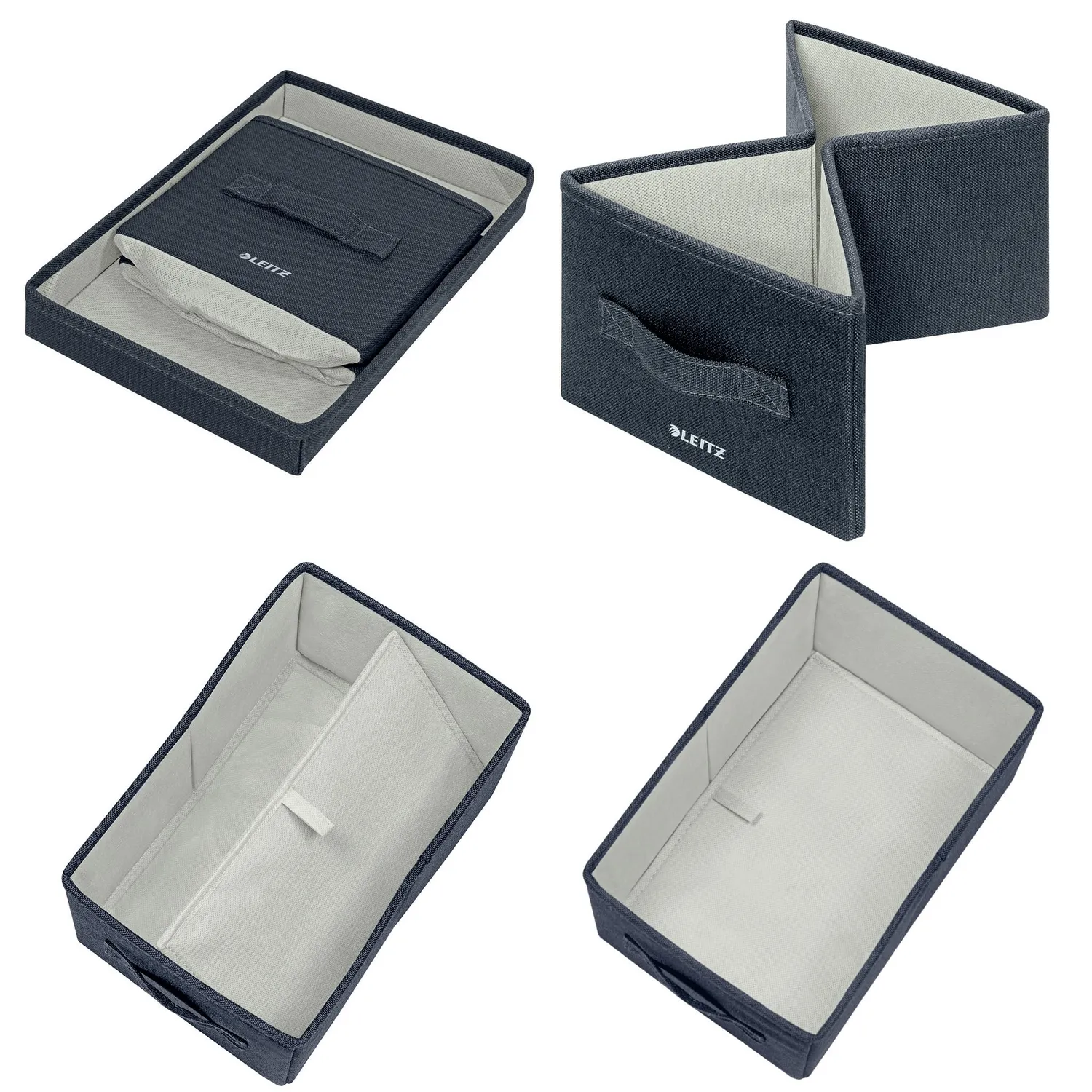 Leitz MyBox 61460089 scatola tessuto grigio set 2 piccole