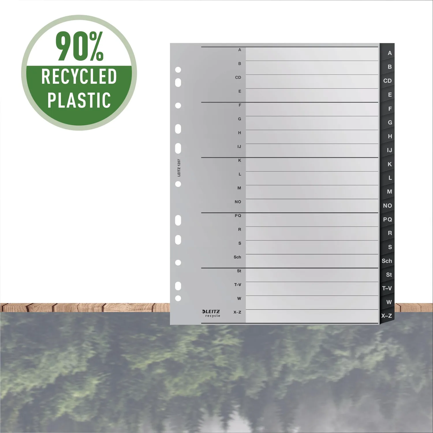 Leitz Recycle 12070000 divisori A-Z International grigio riciclati