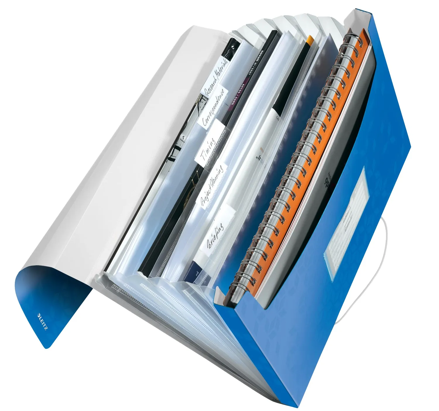 Leitz WOW Cartella Soffietto A4 6 Scomparti Blu Ghiaccio
