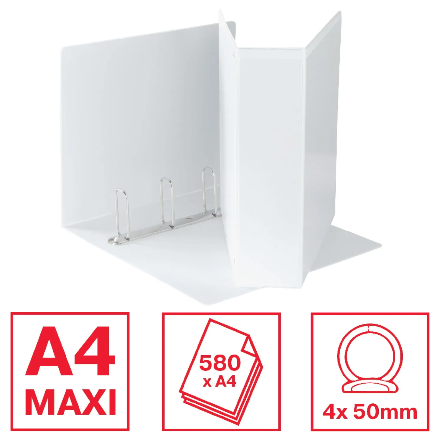 Esselte Display 394758000 raccoglitore 4 anelli Q bianco maxi 65 mm