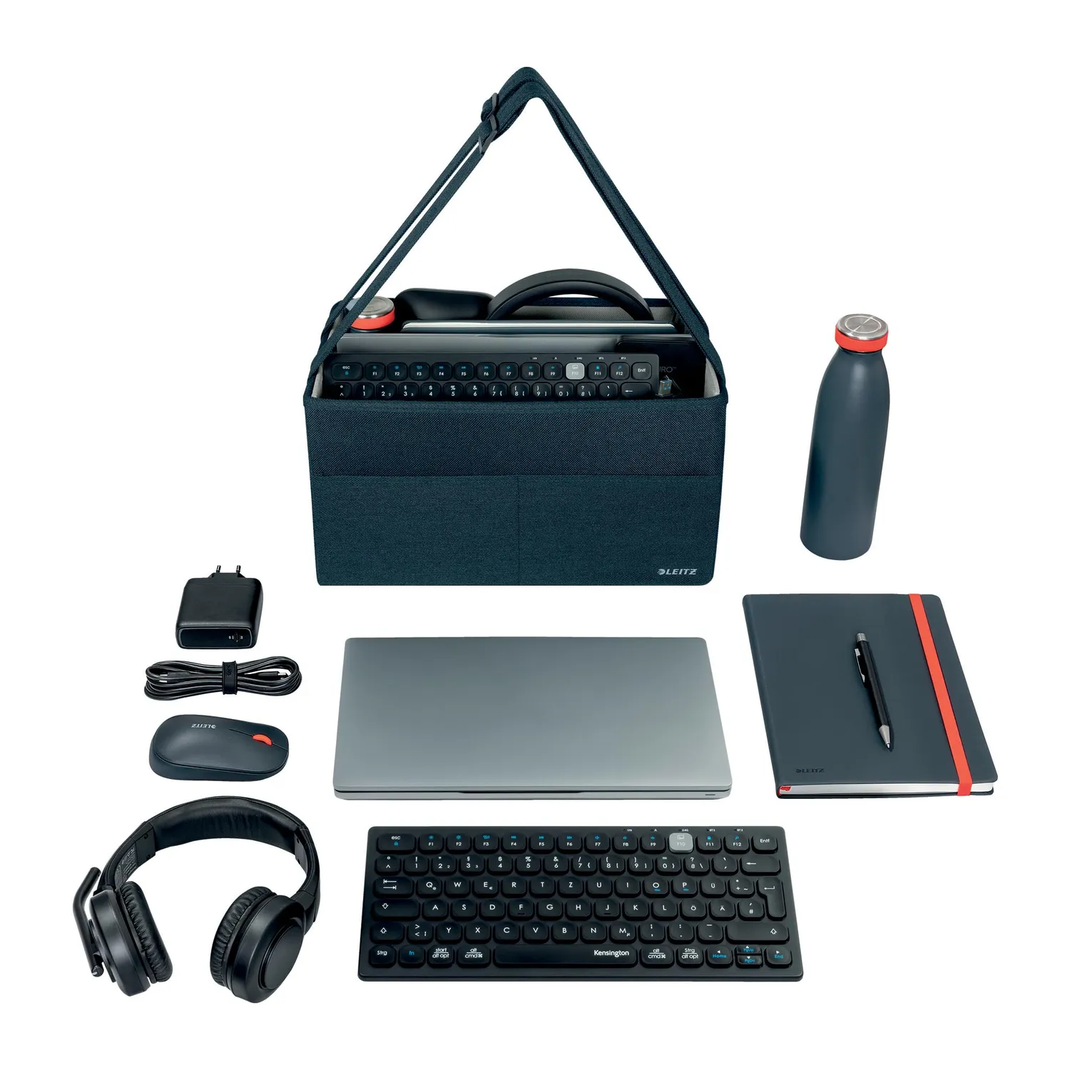 Leitz 65760089 borsa laptop 14" grigia compatta aperta
