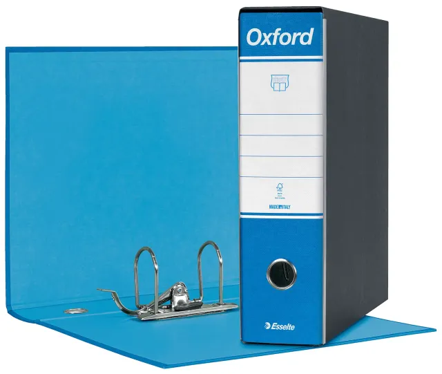 Oxford G83 Registratore Leva Azzurro Dorso 8 cm 500 Fogli