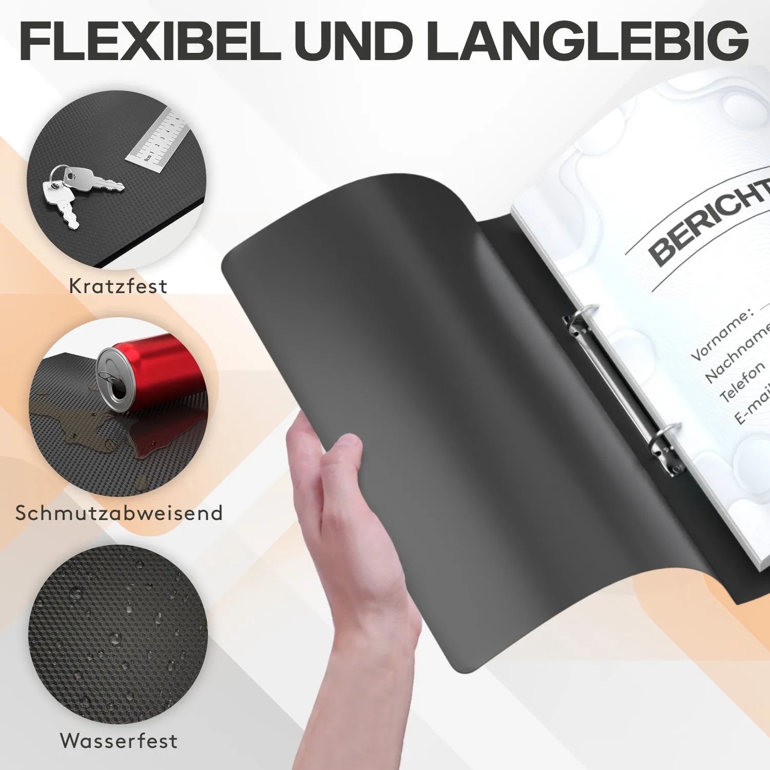 ACROPAQ raccoglitore ad anelli A4 35 mm set 5 neri