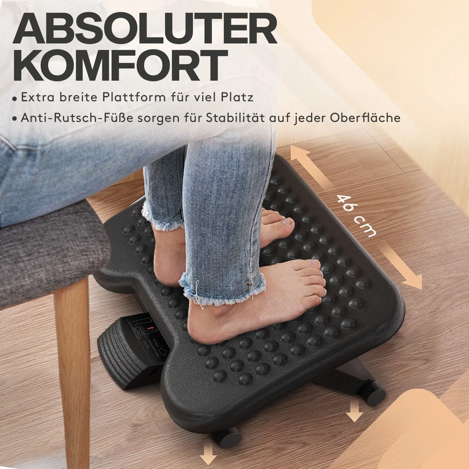 ACROPAQ Relax Poggiapiedi ergonomico regolabile nero