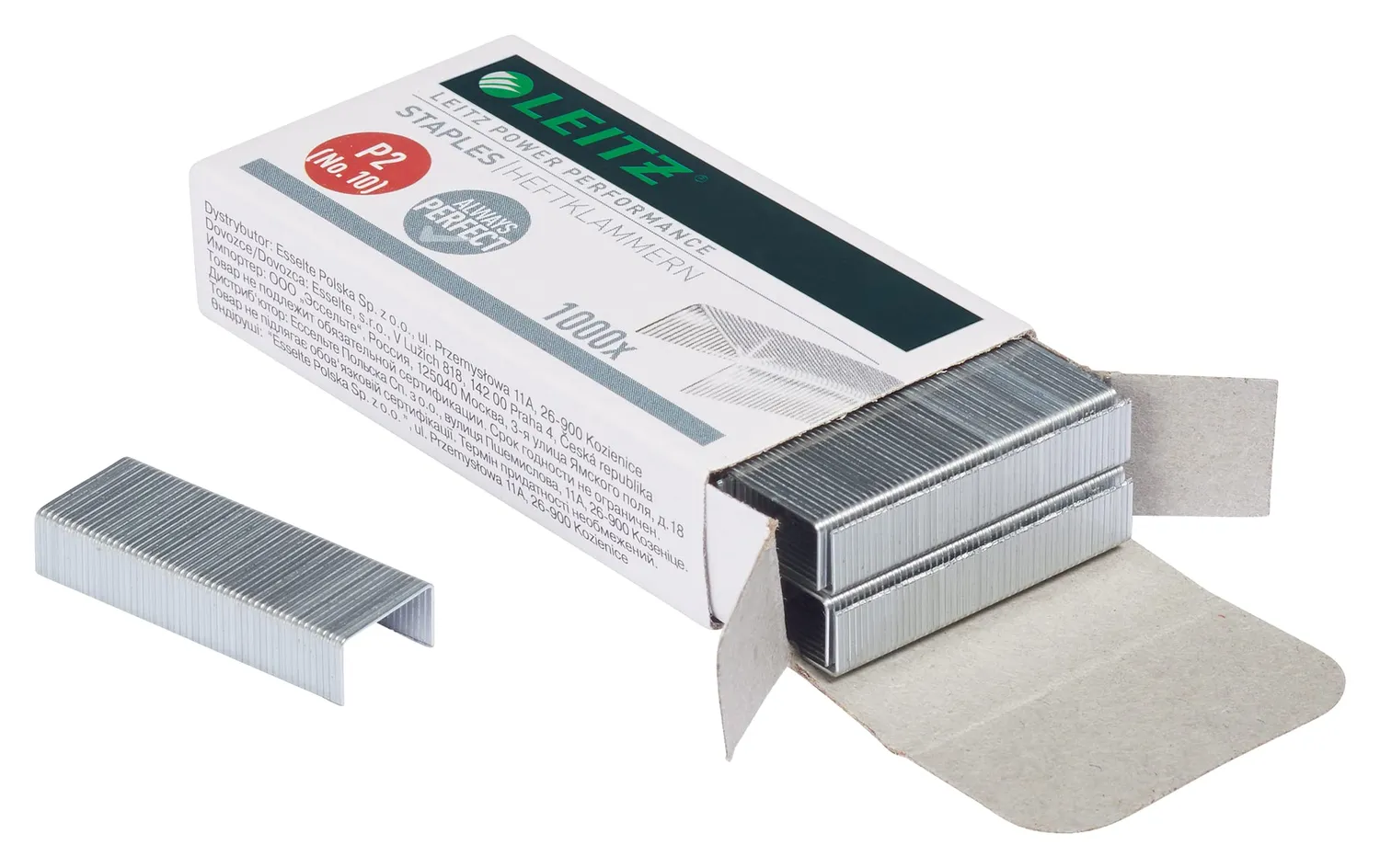 Leitz P2 No.10 55770000 punti metallici acciaio 1000 pezzi