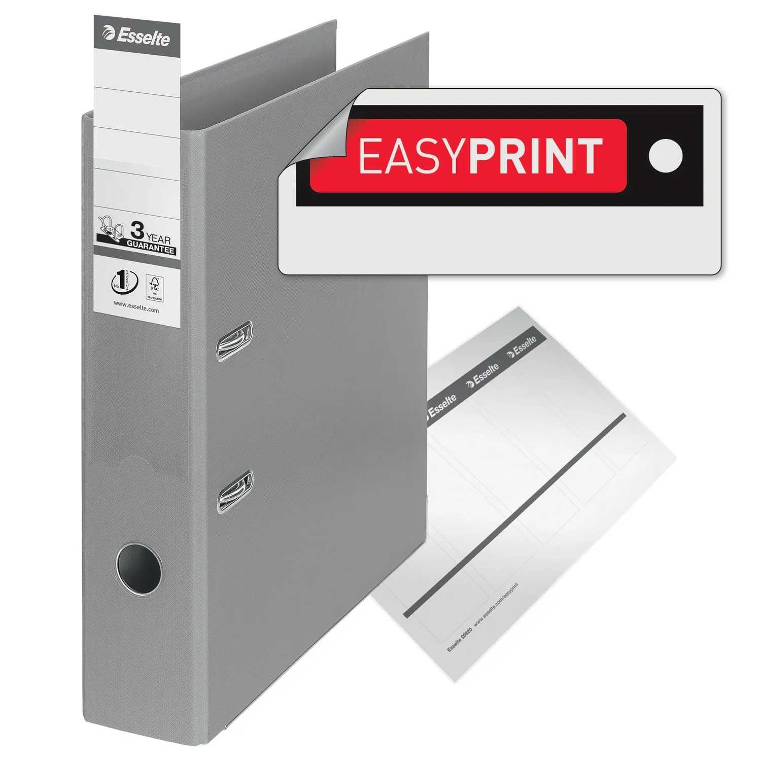 Esselte 811380 raccoglitore leva A4 grigio 500 fogli