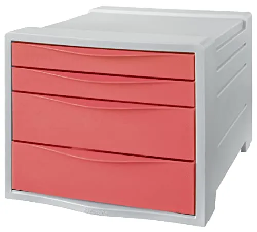 Esselte Colour'Breeze cassettiera 4 cassetti corallo traslucida