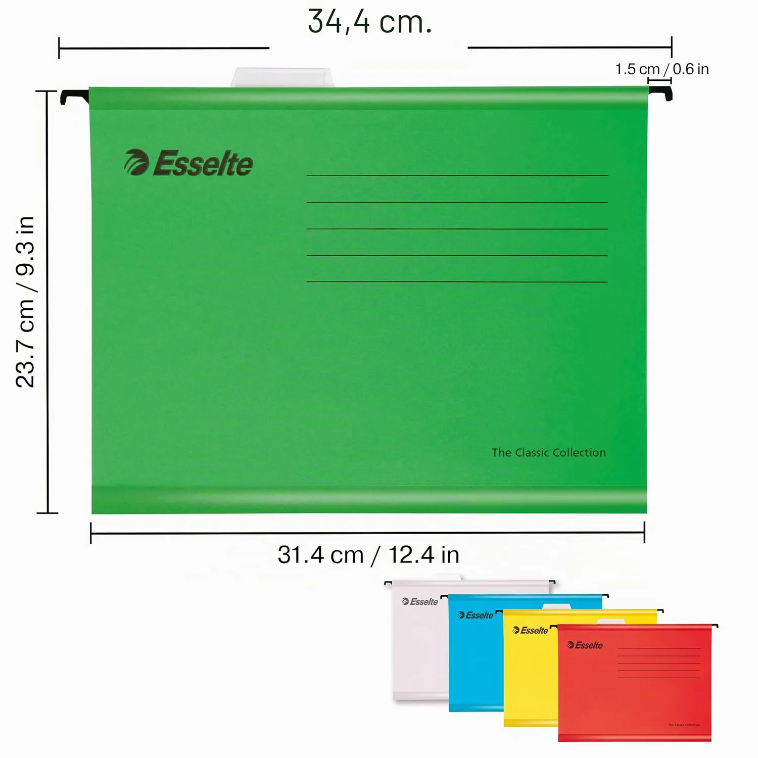 Esselte 628808 Cartelle Sospese A4 rinforzate 15 pezzi assortiti