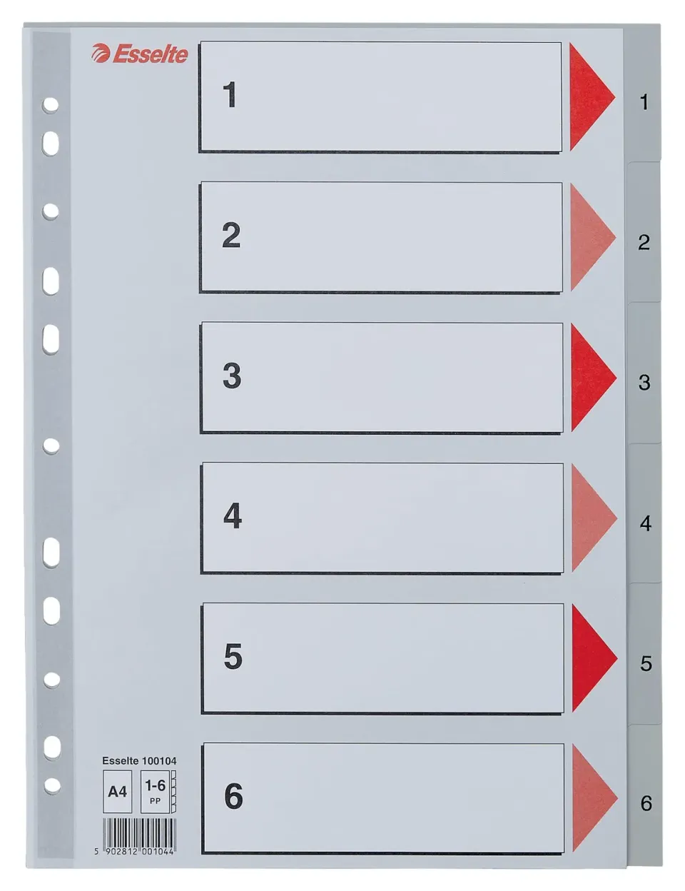 Oxford Esselte 100104 rubrica numerica 1-6 A4 grigio