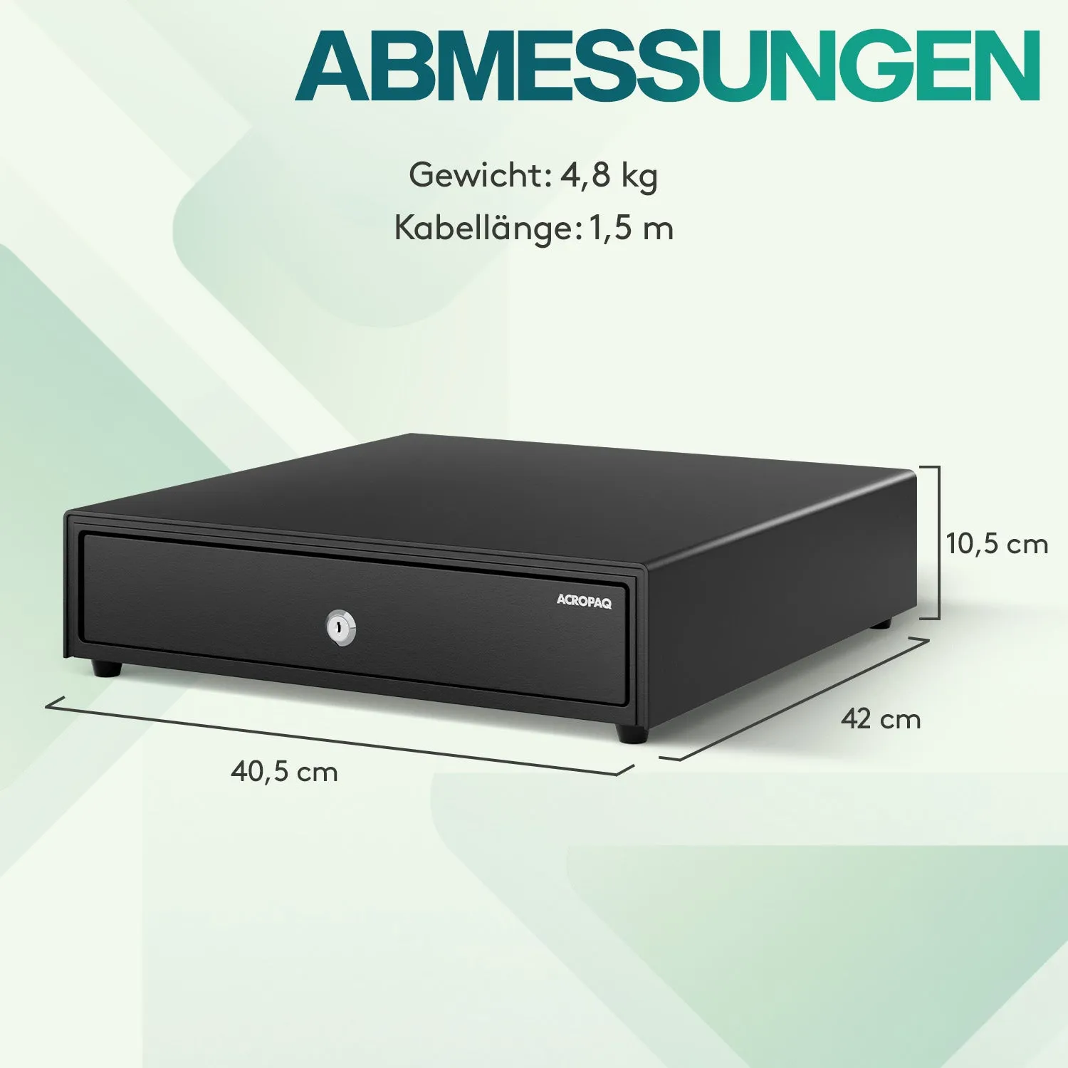 ACROPAQ Cassetto contanti metallo nero 8+4 scomparti