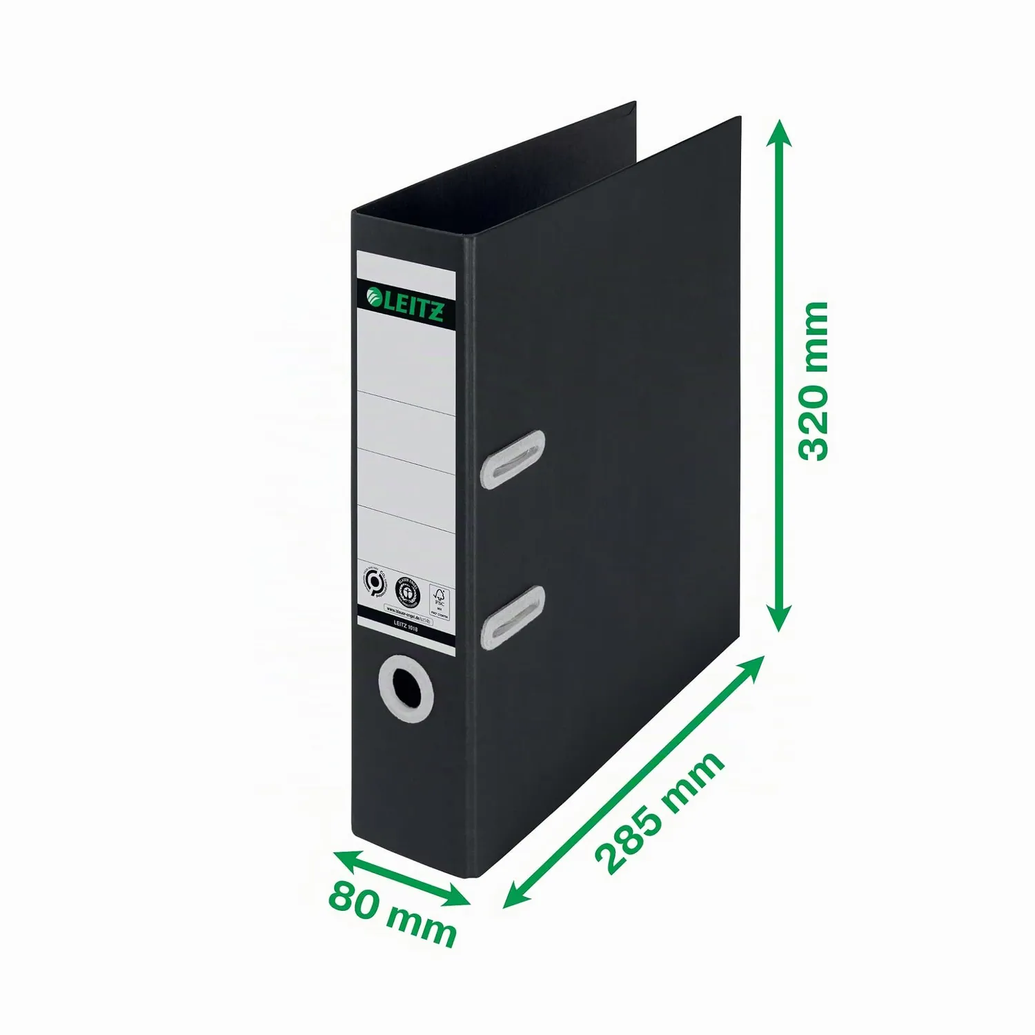 Leitz Recycle 10180095 registratore a leva A4 80 mm nero riciclato