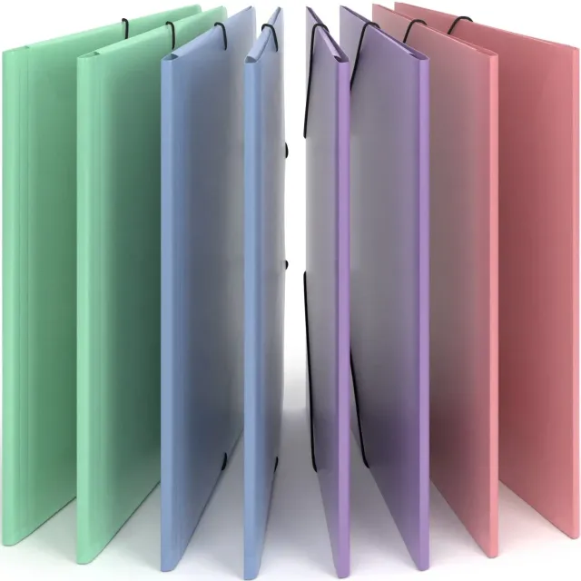 ACROPAQ Elastomap Cartellina con Elastico A4 8 Pezzi Blu